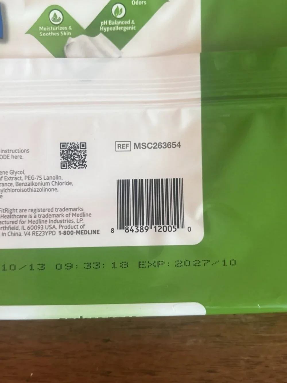 6 Packs FitRight Personal Cleansing Cloth Fragrance Free 48 Wipes Ea Exp 10/2027
